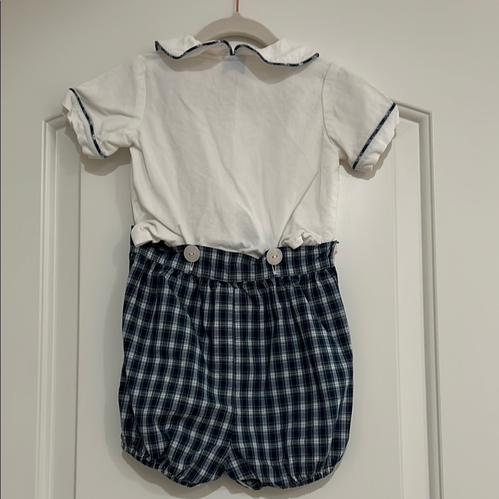 Charming White and Blue Romper